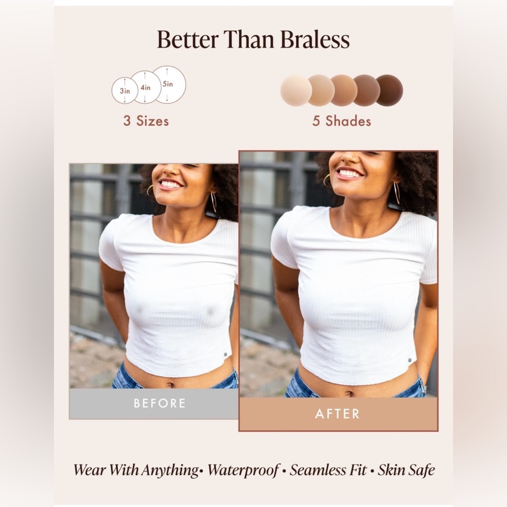 Adhesive Nipple Covers - Tan - Picture 6 of 14